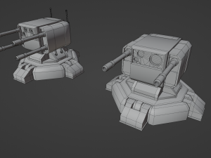 Combat Sci-Fi Turret 3D Model