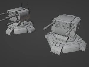 Combat Sci-Fi Turret 3D Model