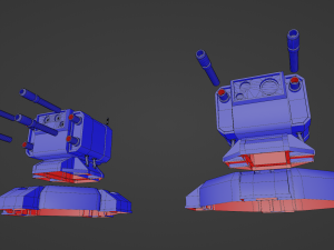 Combat Sci-Fi Turret 3D Model