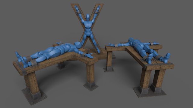 Torture Equipment 3D Model .c4d .max .obj .3ds .fbx .stl .blend 