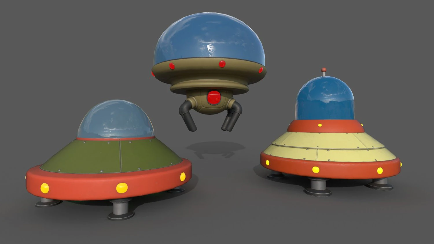 Navi UFO Modello 3D .c4d .max .obj .3ds .fbx .stl .blend 