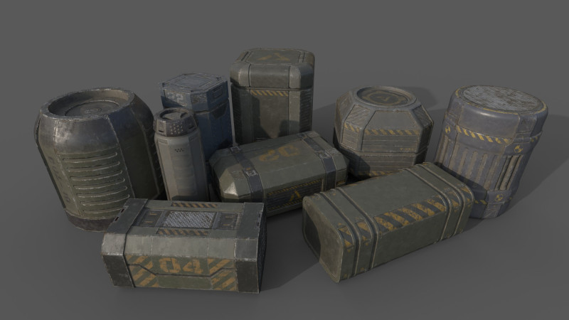 Sci-Fi Cargo Model 3D .c4d .max .obj .3ds .fbx .stl .blend 