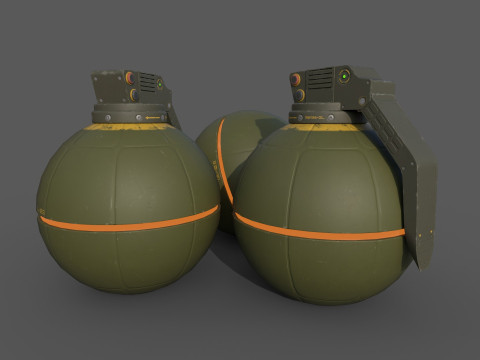 Sci-Fi Grenades-Mines 3D Модель