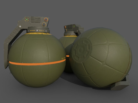 Sci-Fi Grenades-Mines 3D Модель