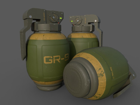 Sci-Fi Grenades-Mines 3D Модель