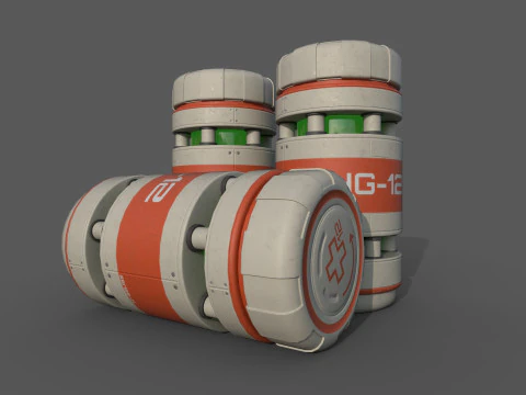 Sci-Fi Grenades-Mines 3D Model