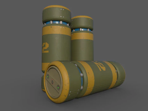 Sci-Fi Grenades-Mines 3D Model
