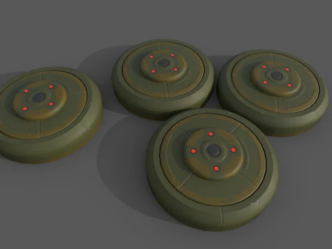 Sci-Fi Grenades-Mines 3D Model