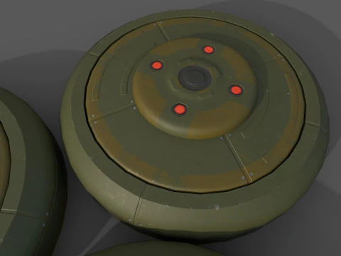 Sci-Fi Grenades-Mines 3D Model