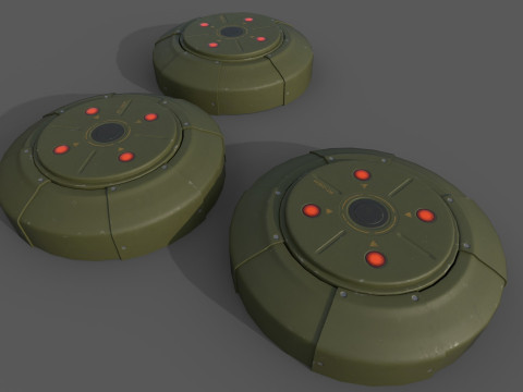 Sci-Fi Grenades-Mines 3D Модель