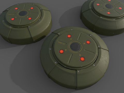 Sci-Fi Grenades-Mines 3D Модель