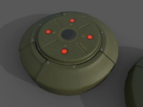 Sci-Fi Grenades-Mines 3D Model