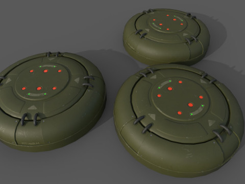 Sci-Fi Grenades-Mines 3D Модель