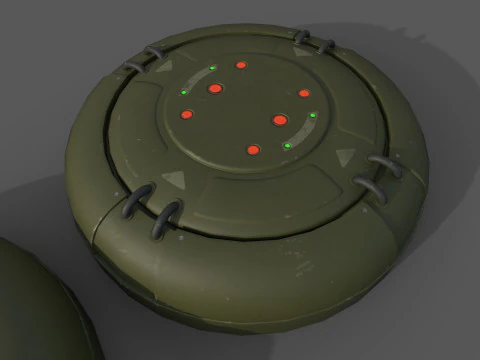 Sci-Fi Grenades-Mines 3D Model