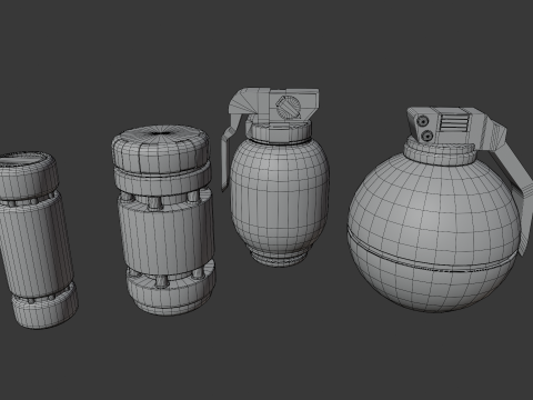 Sci-Fi Grenades-Mines 3D Модель