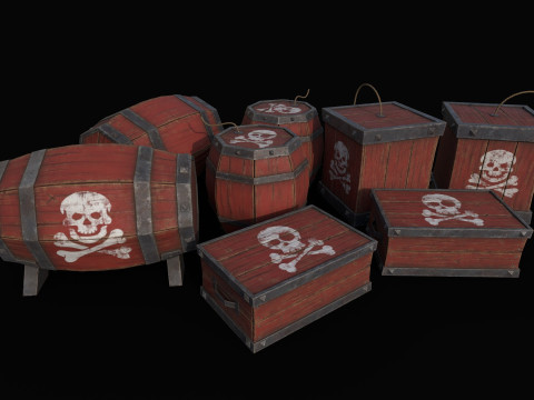 Gunpowder Barrels Model 3D