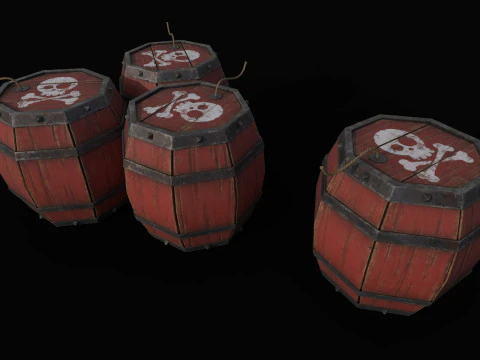 Gunpowder Barrels 3D Model