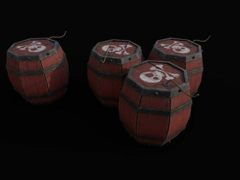 Gunpowder Barrels 3D Model