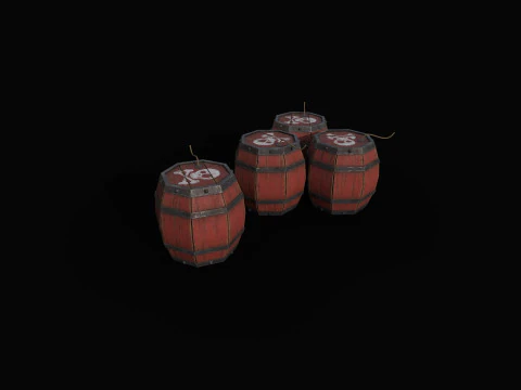 Gunpowder Barrels 3D Model
