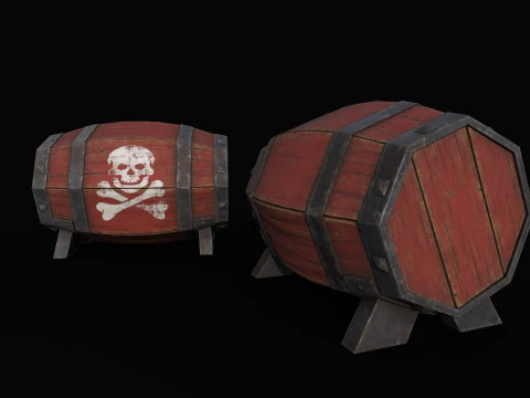 Gunpowder Barrels 3D Model