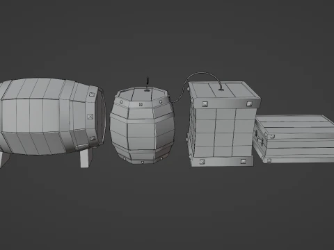 Gunpowder Barrels 3D Model