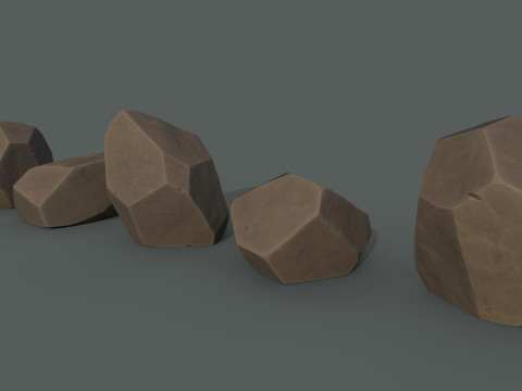 Low Poly Stones 3D मॉडल