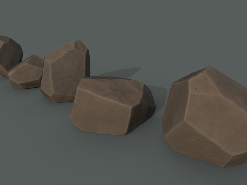 Low Poly Stones Modèle 3D