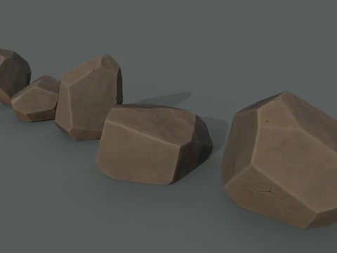 Low Poly Stones 3D Model