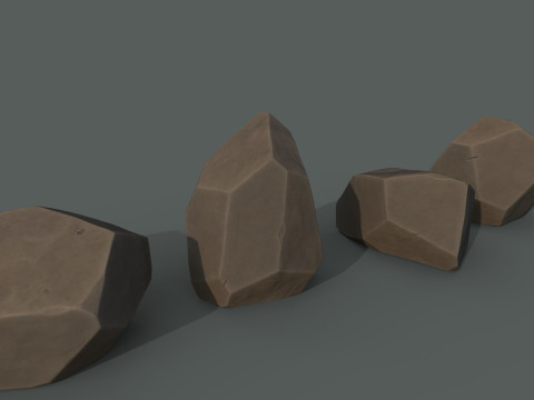 Low Poly Stones Modèle 3D