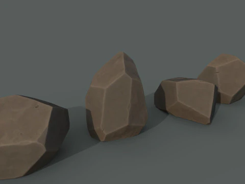 Low Poly Stones 3D Model