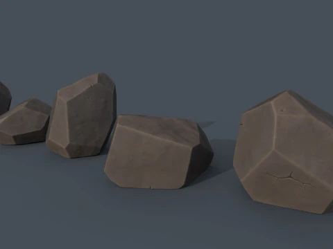 Low Poly Stones 3D Model