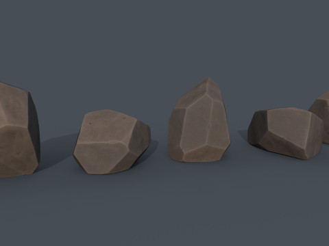 Low Poly Stones Modèle 3D