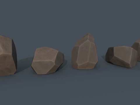 Low Poly Stones 3D Model