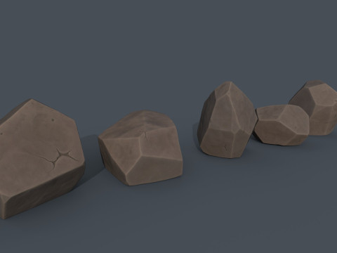 Low Poly Stones Modèle 3D