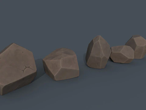 Low Poly Stones 3D Model