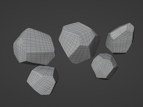 Low Poly Stones Modèle 3D
