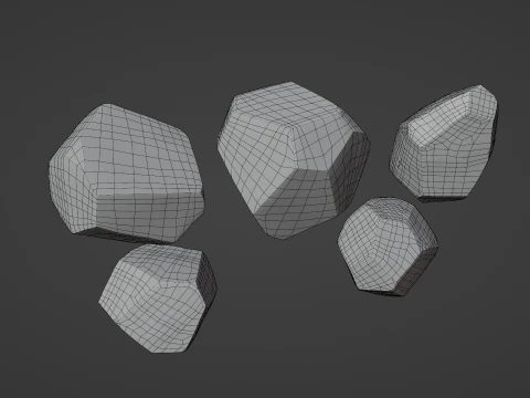 Low Poly Stones 3D Model
