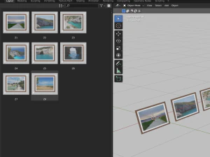 Photos in frames - Zakynthos - 8 pcs 3D Model
