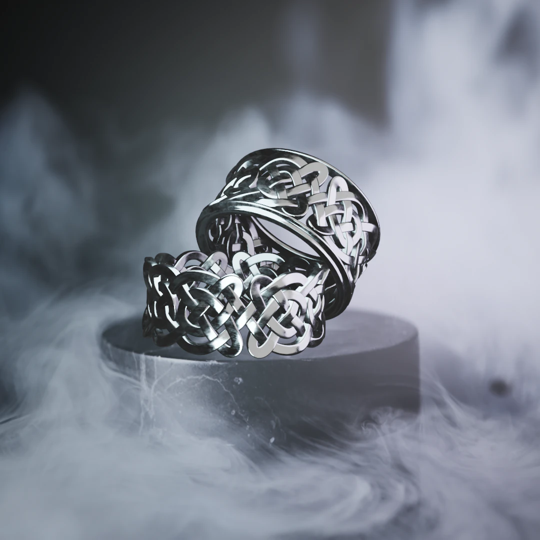 Celtic couple rings 3D Print Model .c4d .max .obj .3ds .fbx .stl .blend 