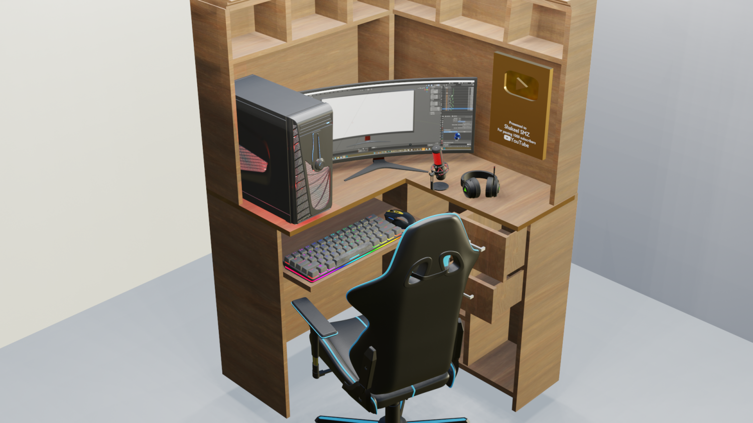 Custom Built Gaming PC Free 3D Model in Computer 3DExport
