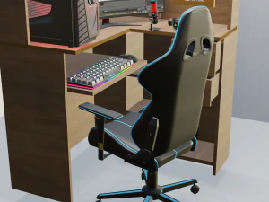 Gaming Computer Setup 3D Model