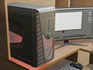 Gaming Computer Setup 3D Model