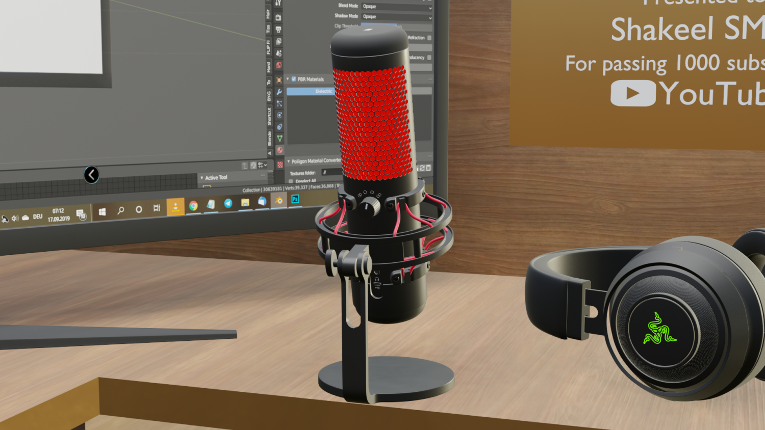 Microphone for computer HyperX QuadCast S 3D Model in Computer 3DExport