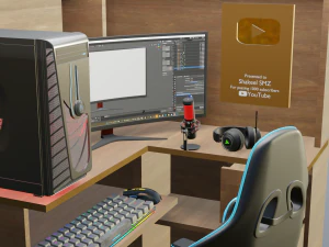 Gaming Computer Setup 3D Model