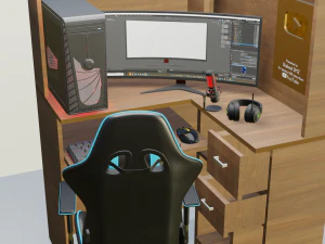 Gaming Computer Setup 3D Model