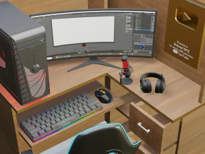 Gaming Computer Setup 3D Model