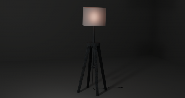 Floor lamp wood 3D 模型 .c4d .max .obj .3ds .fbx .stl .blend 