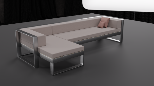 Geometric Sofa 3D Model .c4d .max .obj .3ds .fbx .stl .blend 