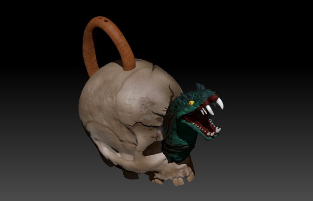 SKULL TEAPOT 3D Baskı Modeli .c4d .max .obj .3ds .fbx .stl .blend 