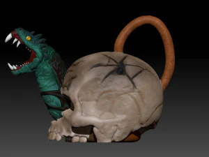 SKULL TEAPOT 3D Print Model